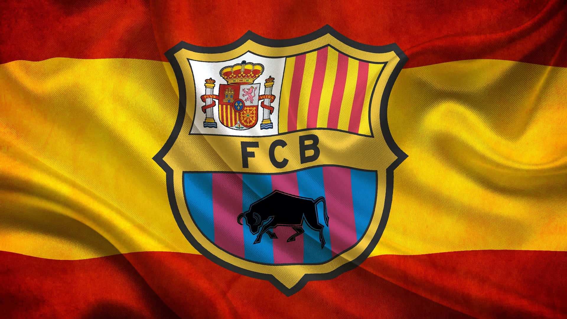 Drapeau espagnol avec l’écusson du FCB.