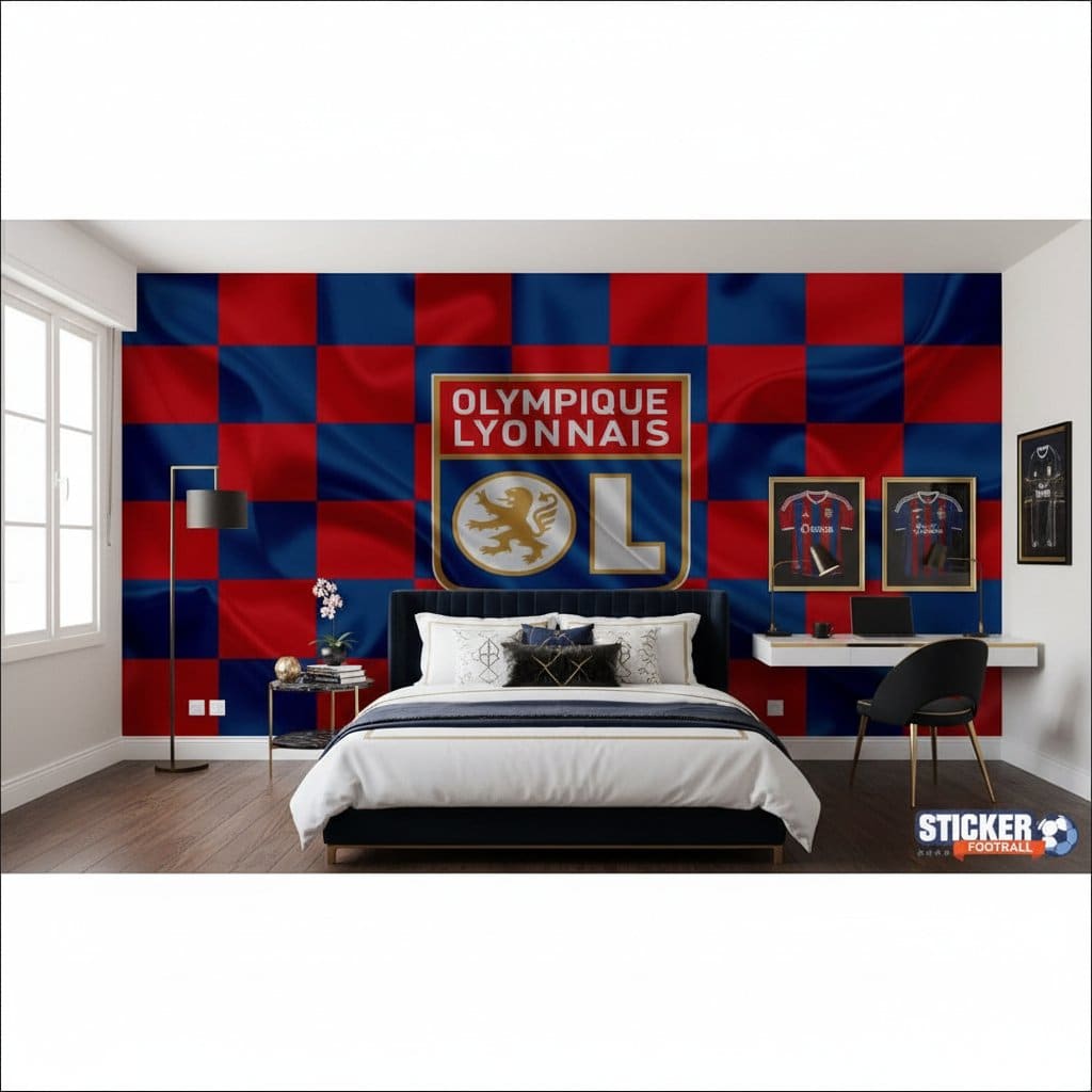 Visualisation papier peint football Olympique de Lyon effet