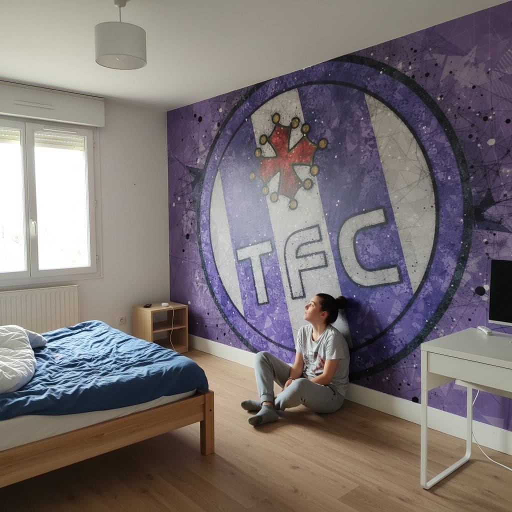 Visualisation papier peint football Toulouse FC deco