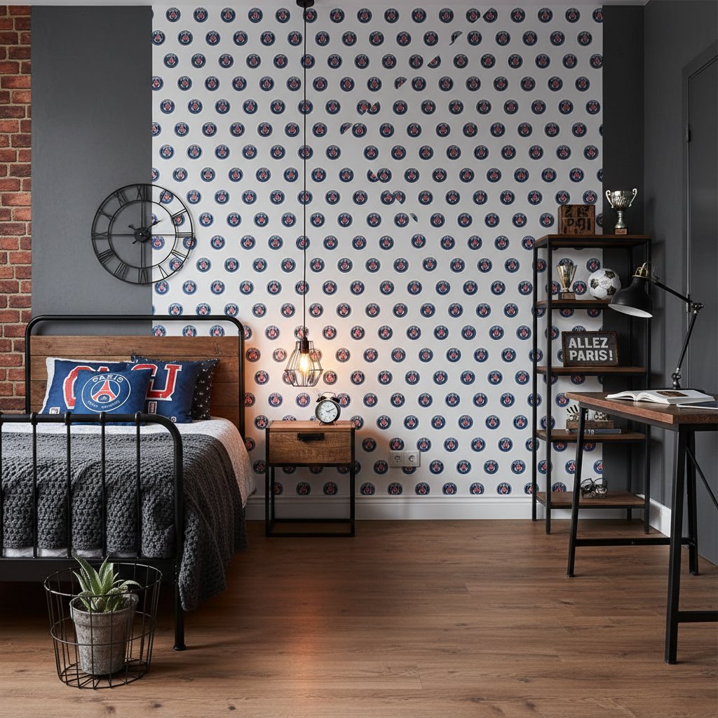 Visualisation Papier peint motif logo PSG