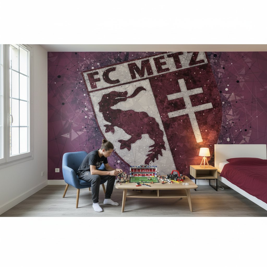 Visualisation papier peint foot FC Metz artistique deco