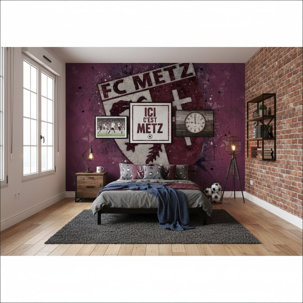 Visualisation papier peint foot FC Metz artistique deco