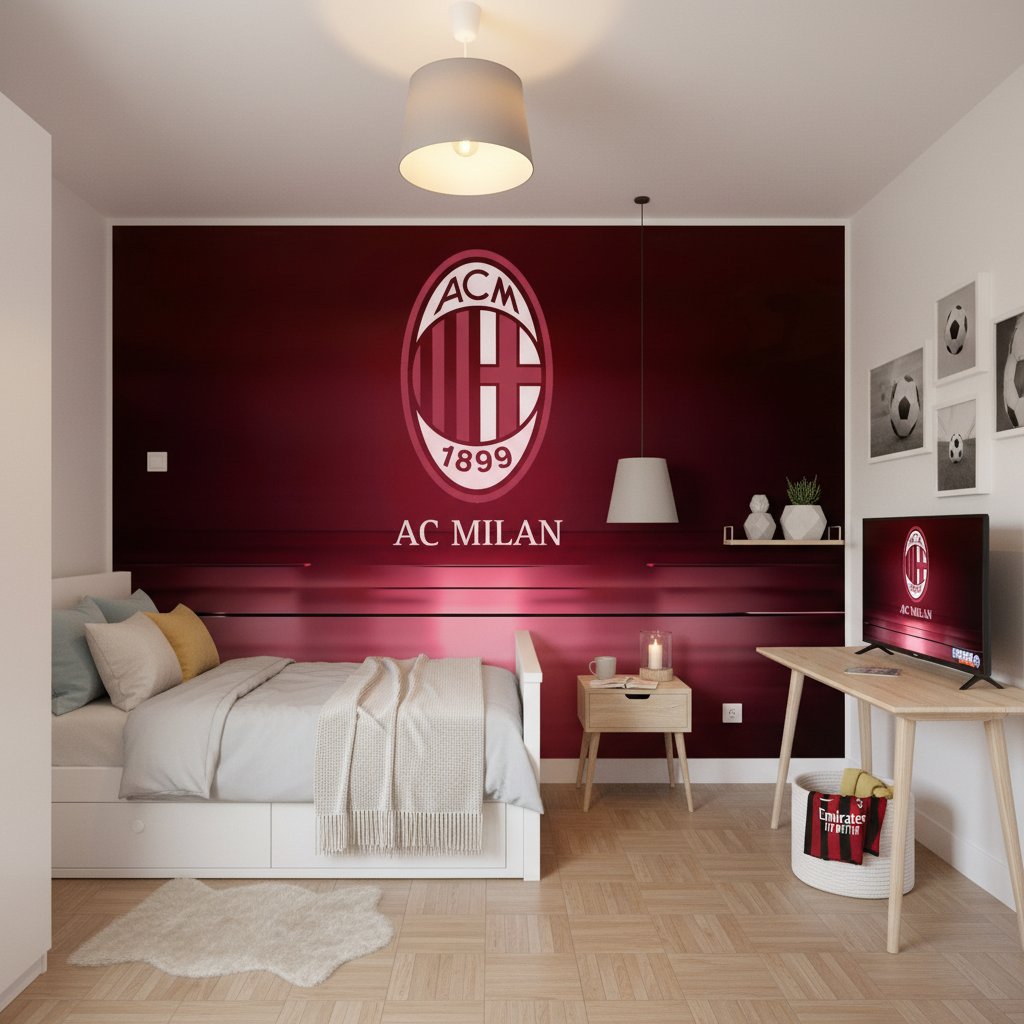 Visualisation Papier Peint AC Milan - Déco Ultime pour Fans