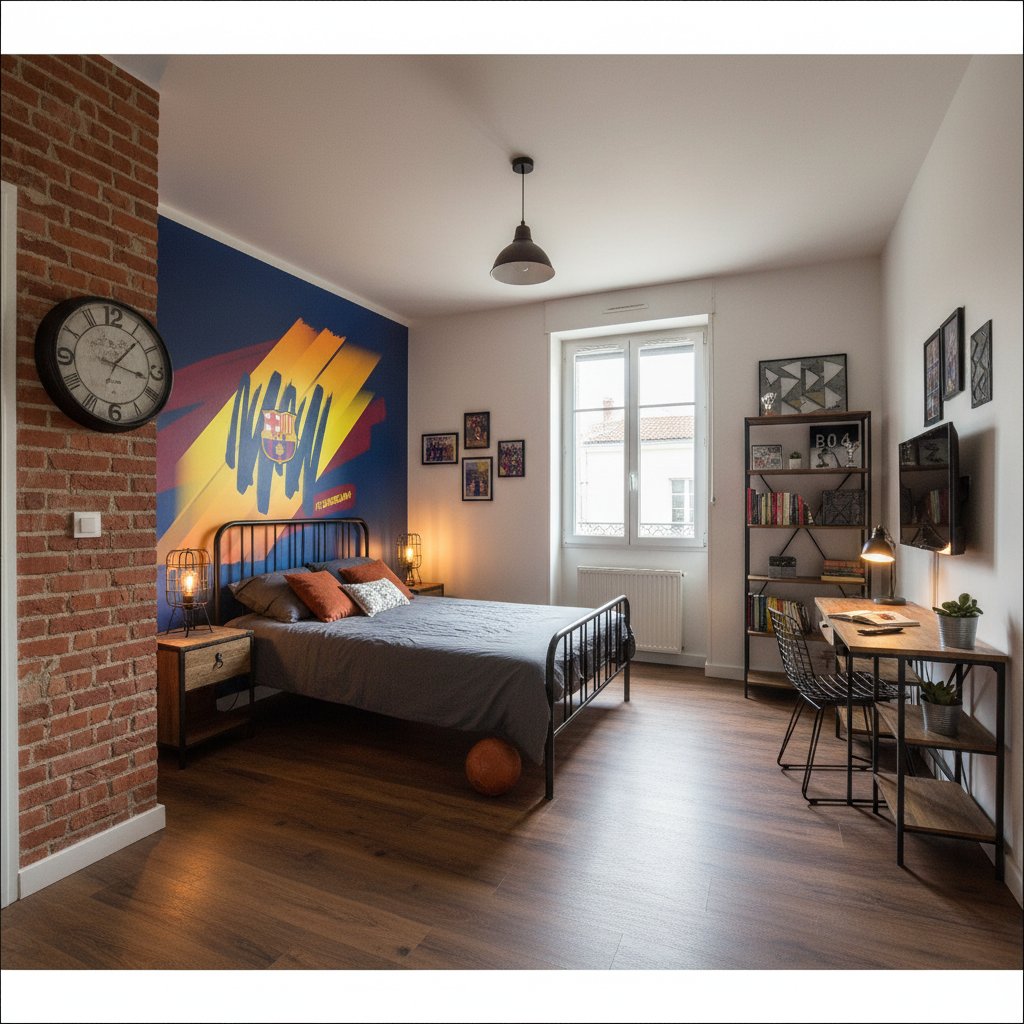 Visualisation Barcelone Chez Vous: Papier Peint Sticker Foot