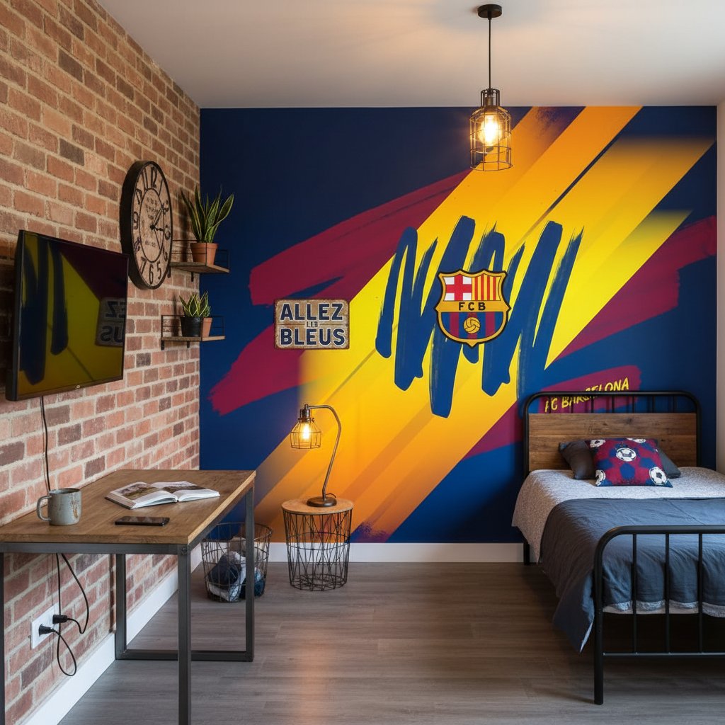 Visualisation Barcelone Chez Vous: Papier Peint Sticker Foot