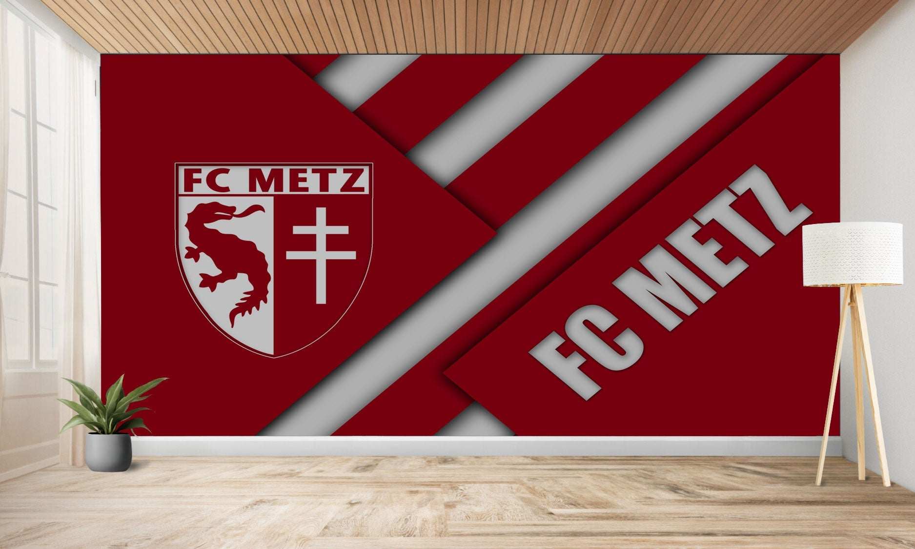 Peinture murale sur le thème du FC Metz.