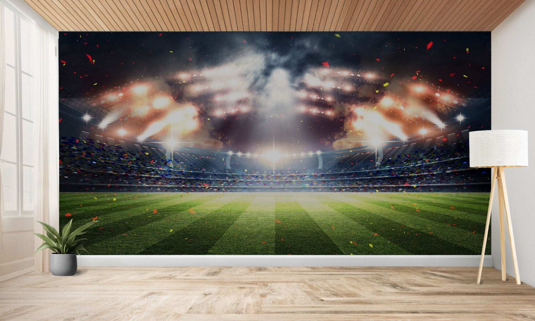 Peinture murale sur le thème du stade.