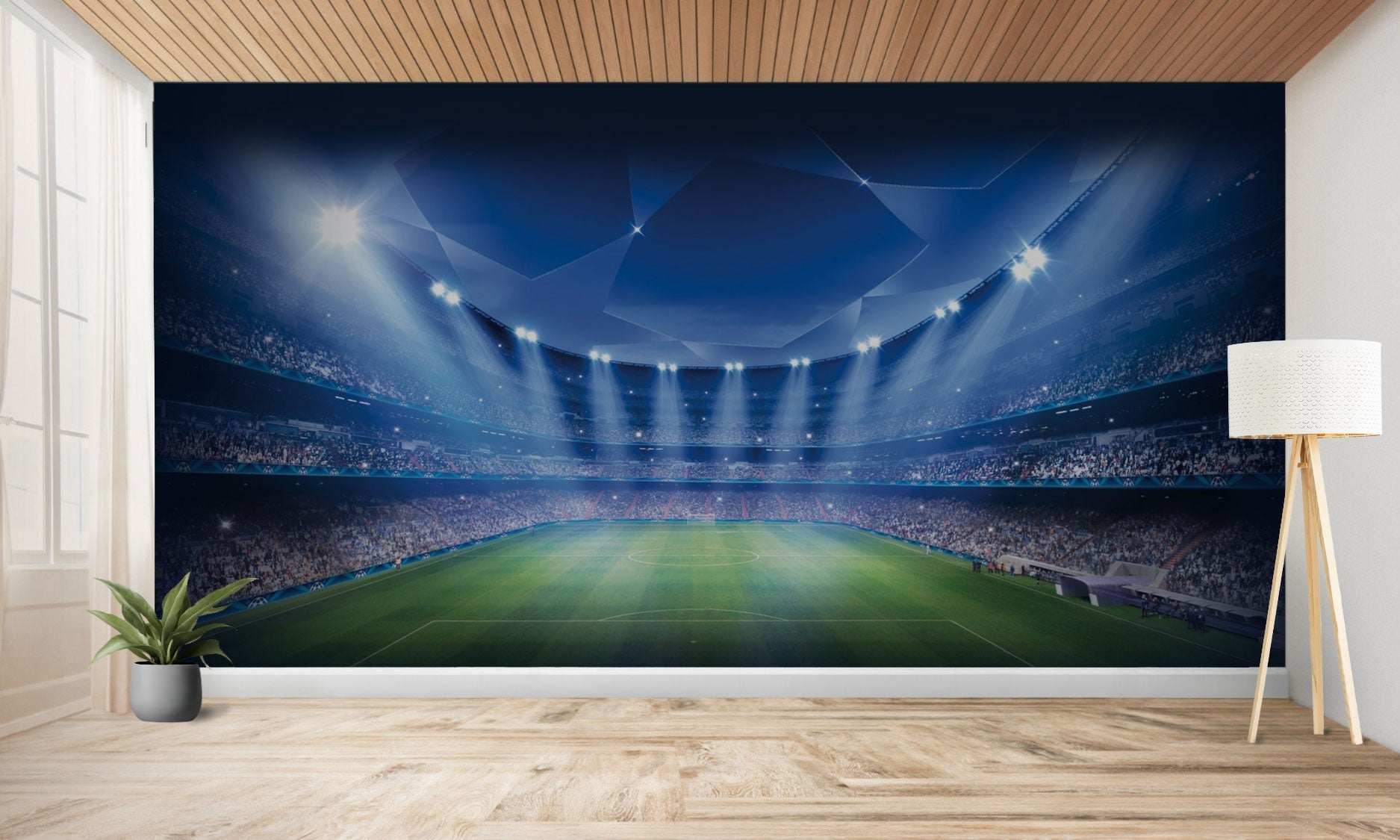 Murale de stade de football.