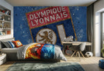 papier peint football Olympique Lyon decoration - Vignette | stickers foot