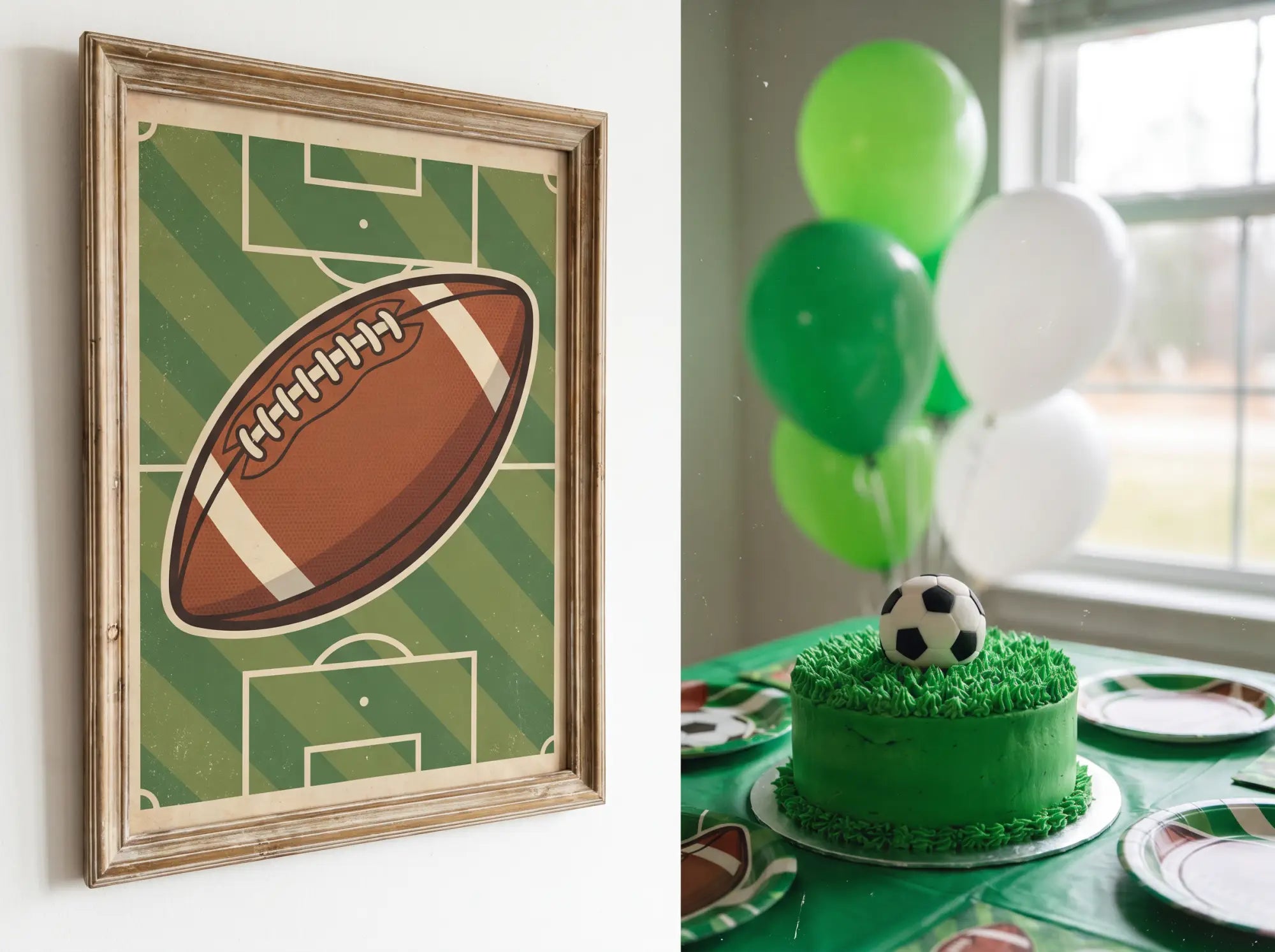 Affiche anniversaire foot à imprimer personnalisée: la déco