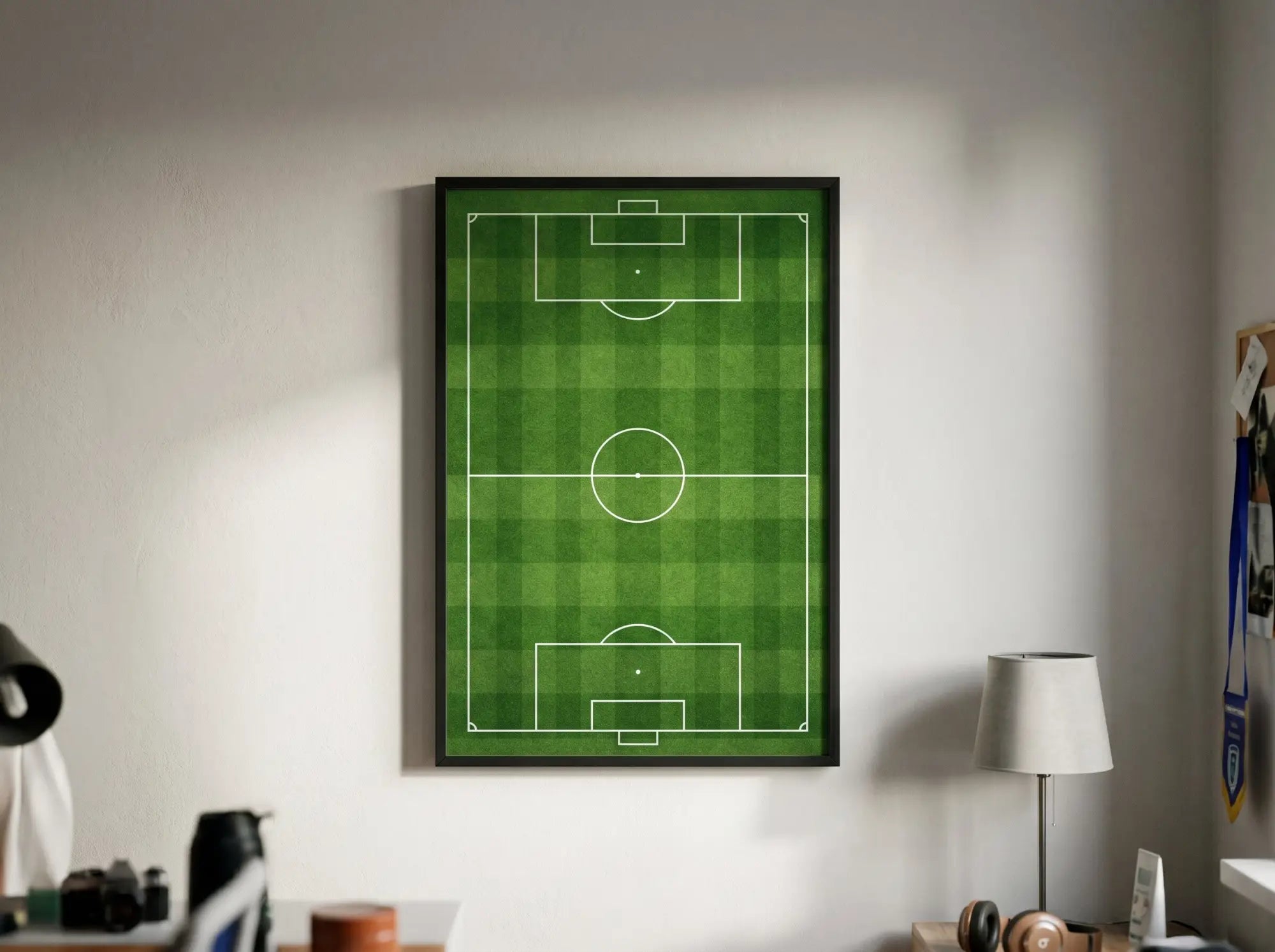 Affiche déco chambre supporter de foot: transformer un mur