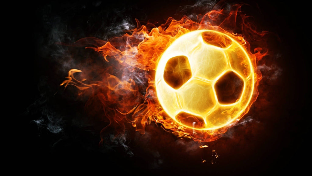 Papier Peint Ballon de Foot en Feu