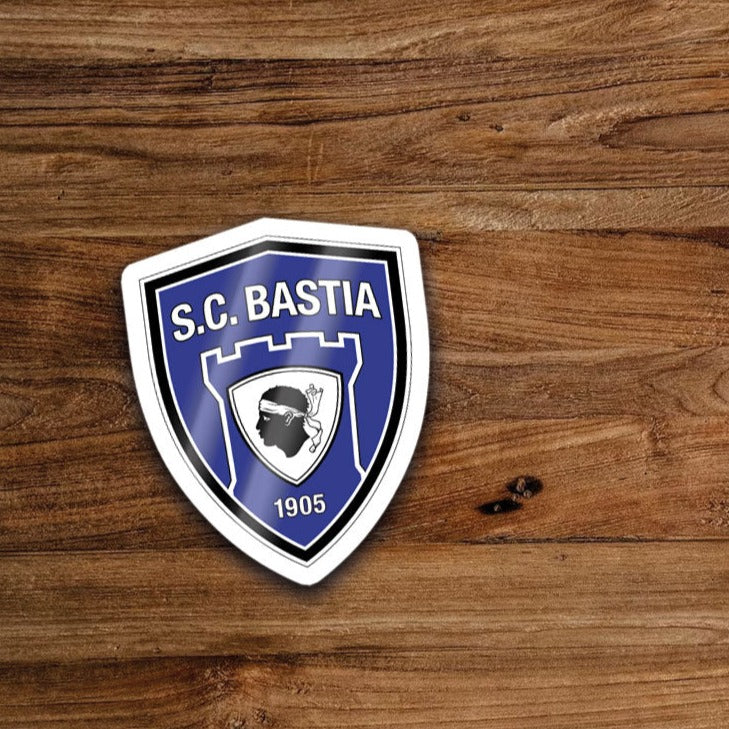 Pegatina con el logo de fútbol de Bastia