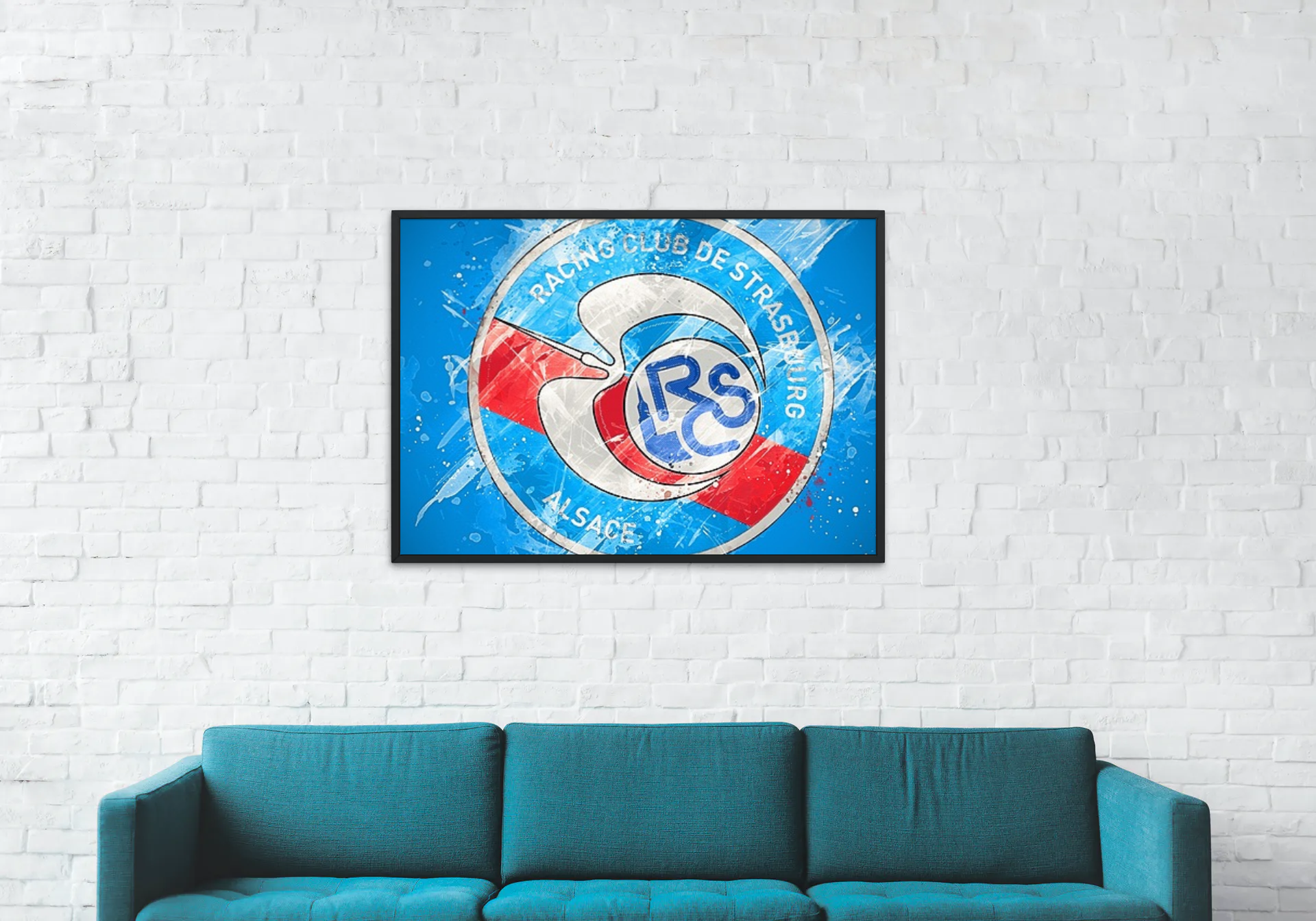 Déco mural football logo Racing Strasbourg tableau