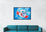 Pintura de decoración de pared de fútbol con logo de Racing Strasbourg - Vignette | Sticker Foot