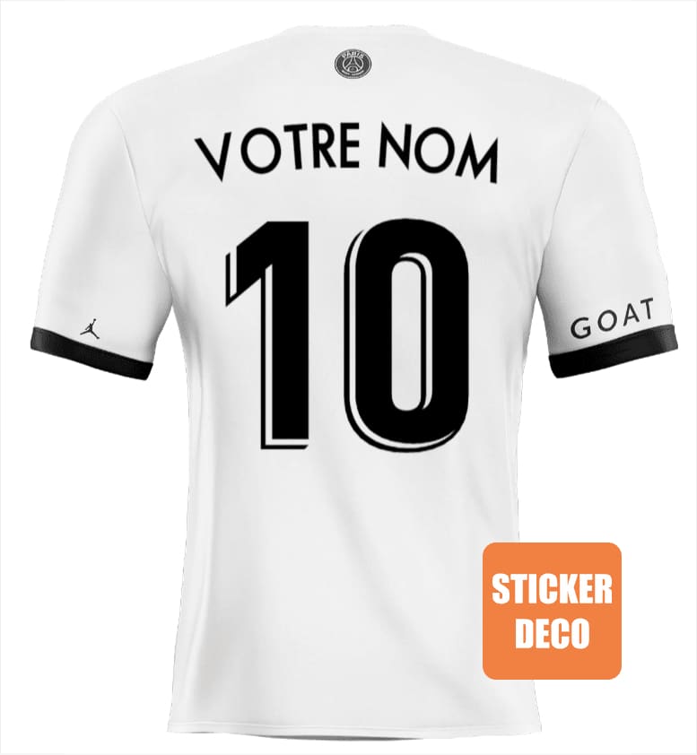 Deco PSG - sticker Maillot PSG VISITEUR Personnalisé 2023