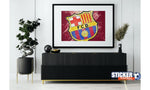 Decoración del Barça con el logo en la pizarra - Vignette | Sticker Foot