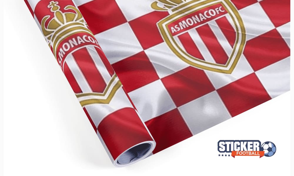 Decoration foot du logo AS Monaco effet drapeau