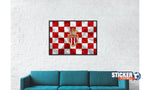 Decoración futbolística del logo efecto bandera del AS Mónaco - Vignette | Sticker Foot