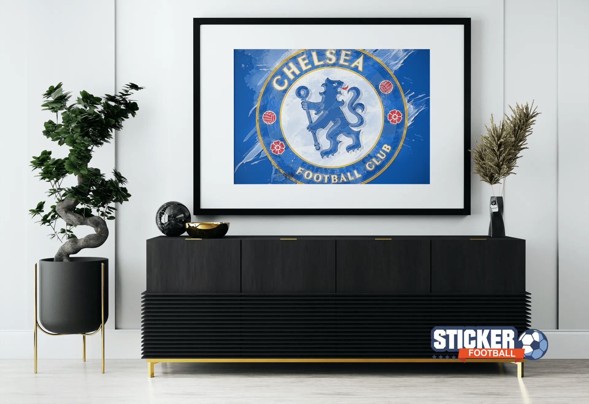 Décoration foot tableau logo Chelsea