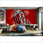 papier peint foot AC Milan paint art - Vignette | stickers foot