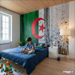 papier peint foot Algerie drapeau effet - Vignette | stickers foot