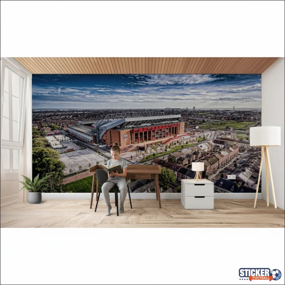Visualisation papier peint foot Anfield Liverpool stade deco