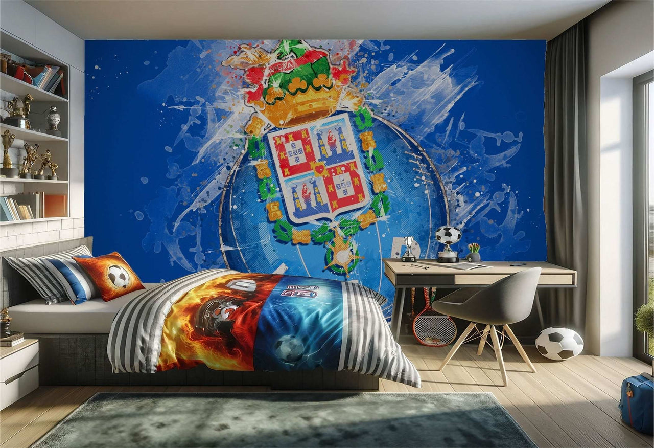 Chambre de garçon sur le thème du football.