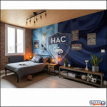 papier peint foot HAC effet drapeau - Vignette | stickers foot