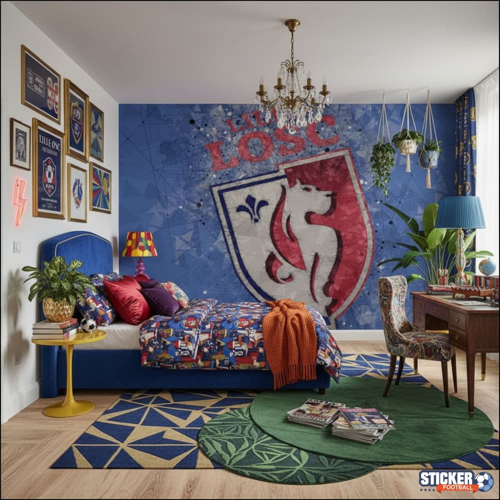 Visualisation papier peint foot Lille logo football decoration