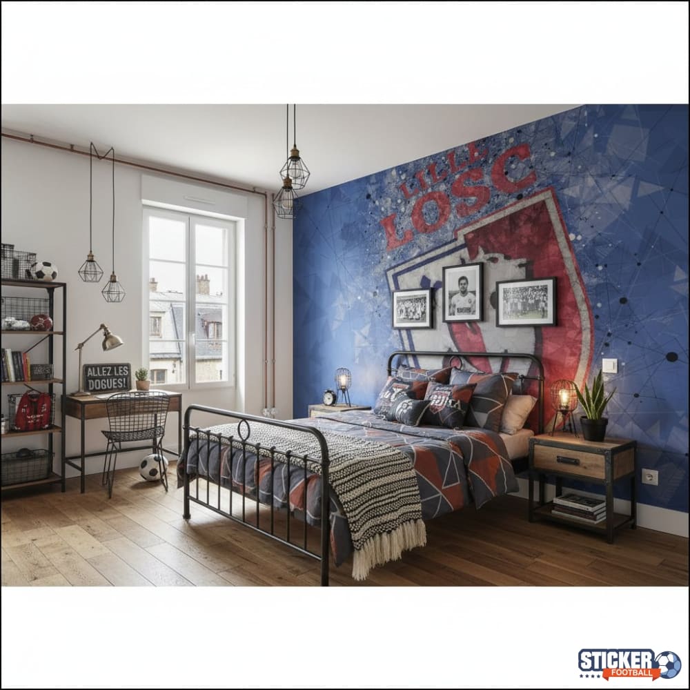 Visualisation papier peint foot Lille logo football decoration