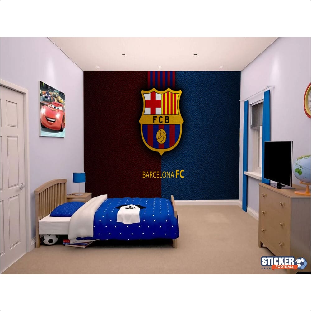 Papier peint Barcelone - logo FC BARCELONE deco Barca