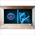 Papel pintado Paris st Germain - MBAPPE efecto neón  - Vignette | stickers foot