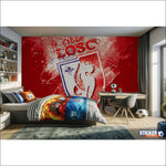 papier peint football Lille LOSC peinture effet deco - Vignette | stickers foot