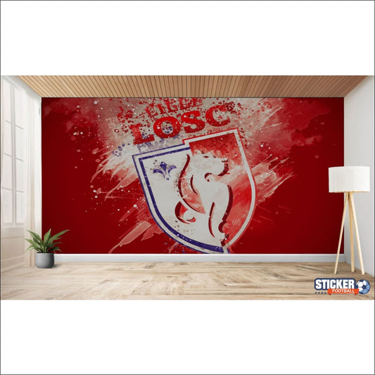 papier peint football Lille LOSC peinture effet deco