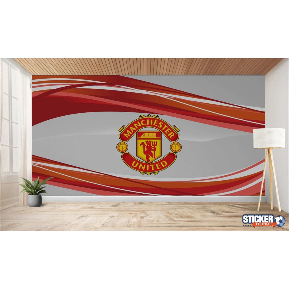Papier peint avec le logo de Manchester United.