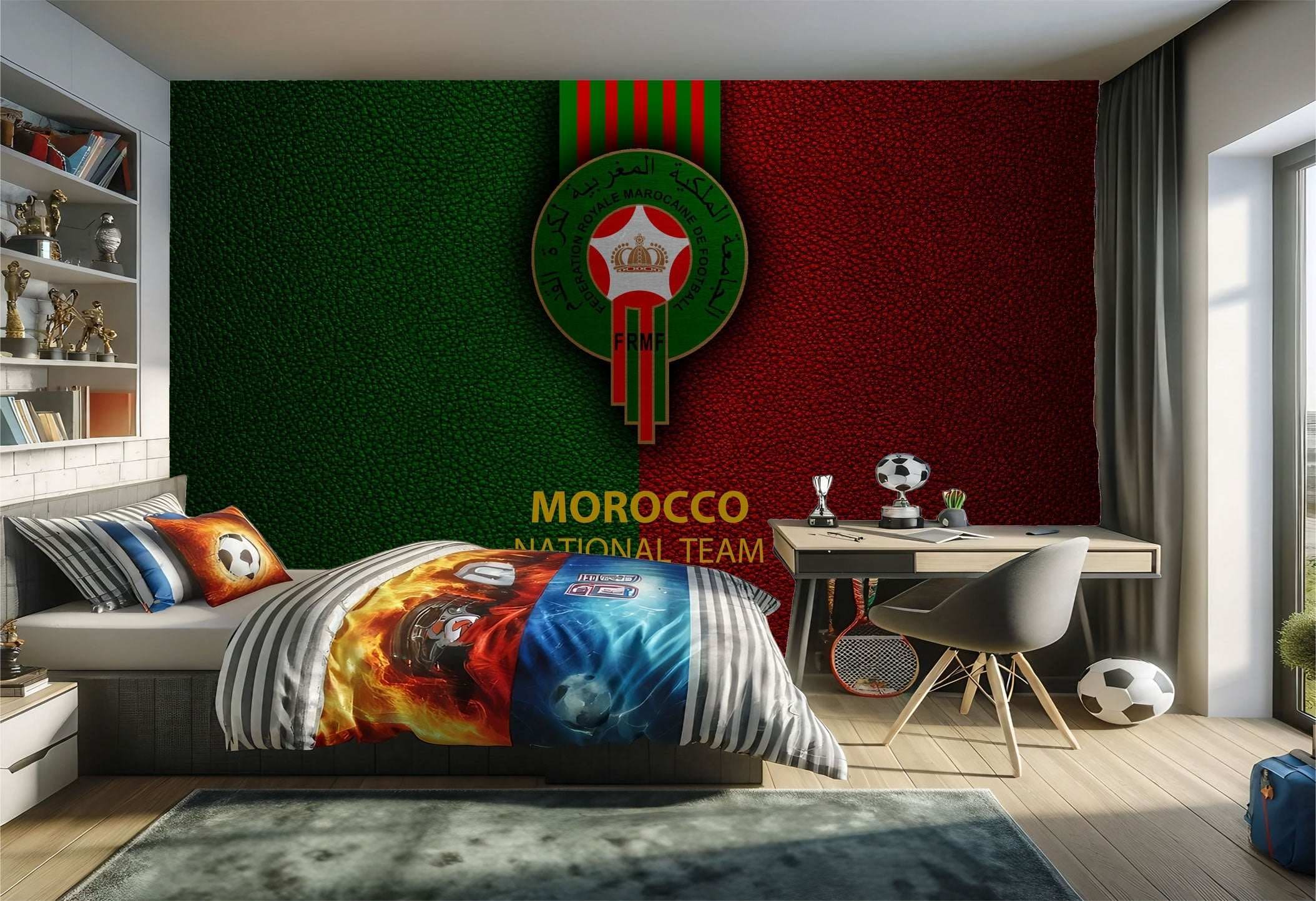 Chambre à coucher sur le thème de l’équipe nationale du Maroc.