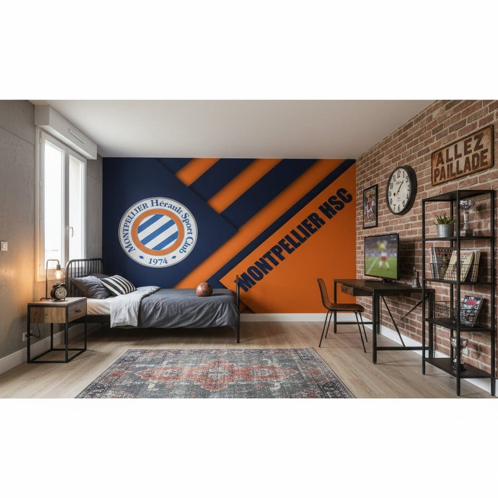 Visualisation papier peint football Montpellier poster