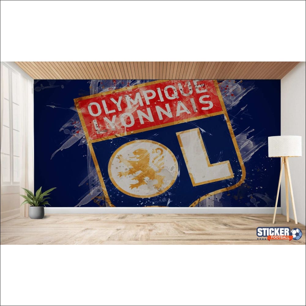 Art mural du logo de l’Olympique Lyonnais.