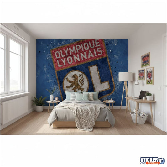 Visualisation papier peint football Olympique Lyon decoration