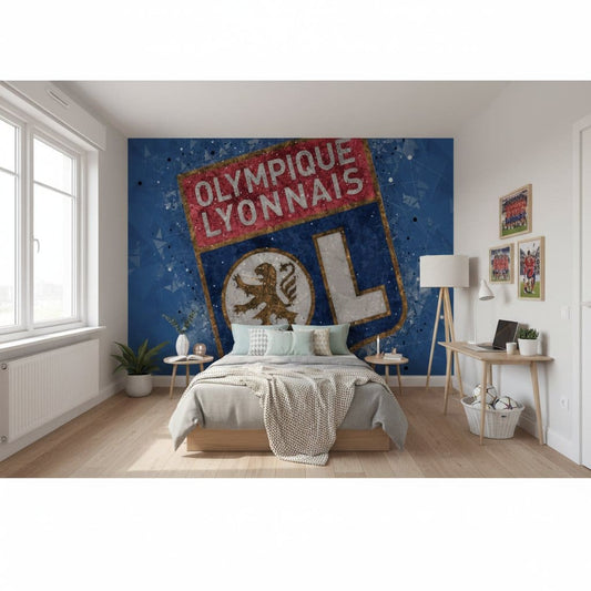 Visualisation papier peint football Olympique Lyon decoration