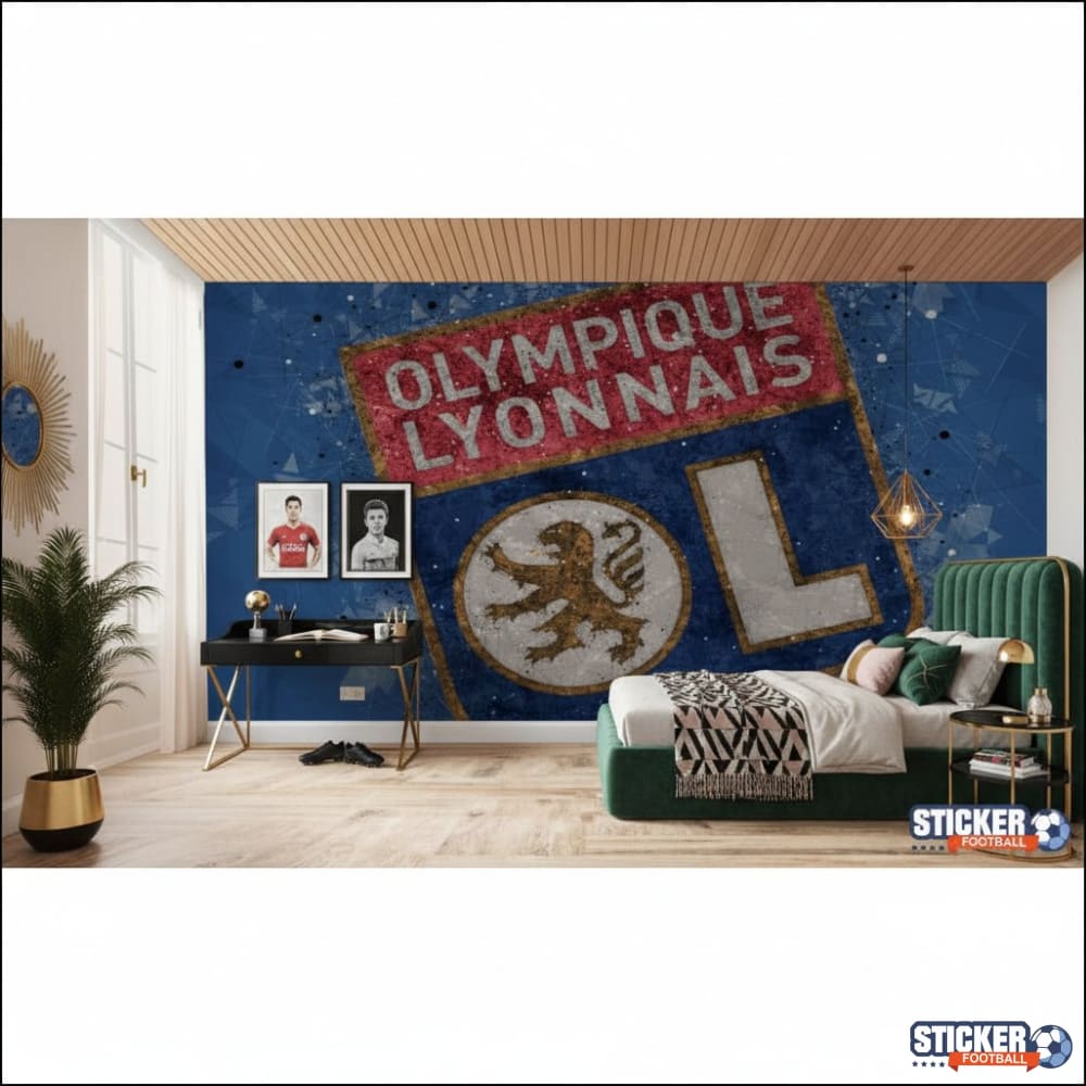 Visualisation papier peint football Olympique Lyon decoration