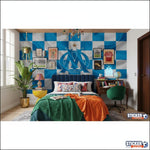 papier peint football Olympique Marseille effet drapeau - Vignette | stickers foot