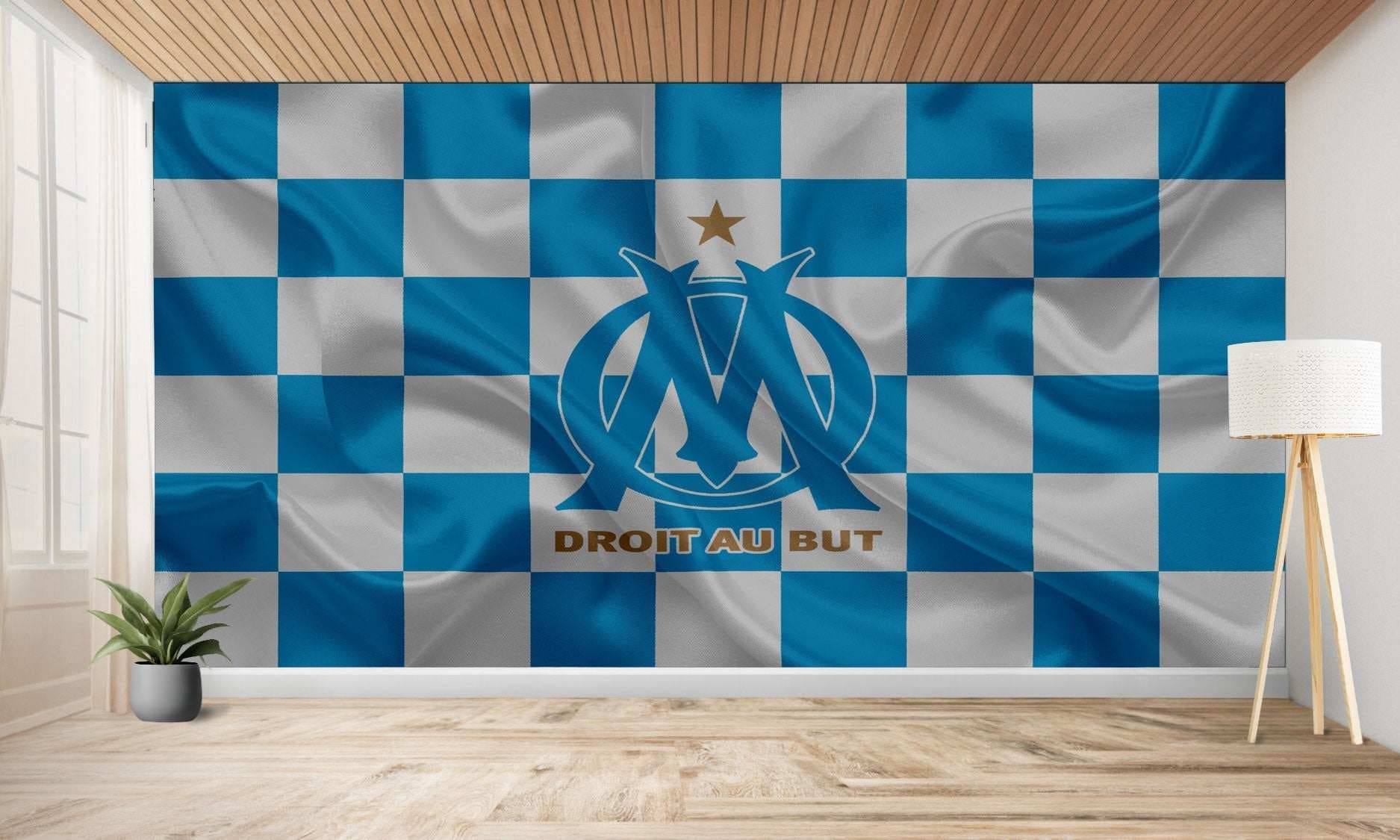 Papier peint du drapeau de Marseille.