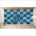 papier peint football Olympique Marseille effet drapeau - Vignette | stickers foot