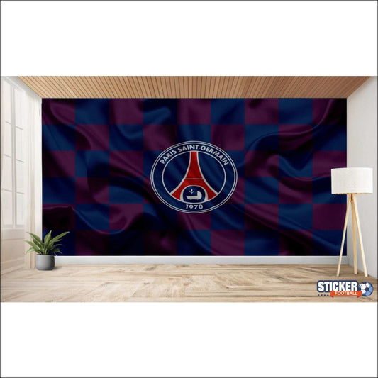 Chambre avec papier peint Paris Saint-Germain.