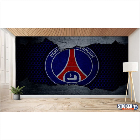 Peinture murale du logo du Paris Saint-Germain.