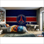 papier peint football PSG France_ psg deco effet bois - Vignette | stickers foot