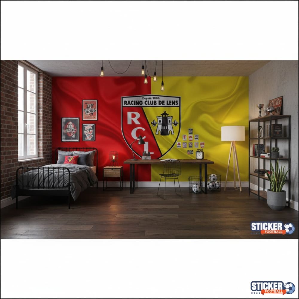 Visualisation papier peint football RC Lens deco foot effet