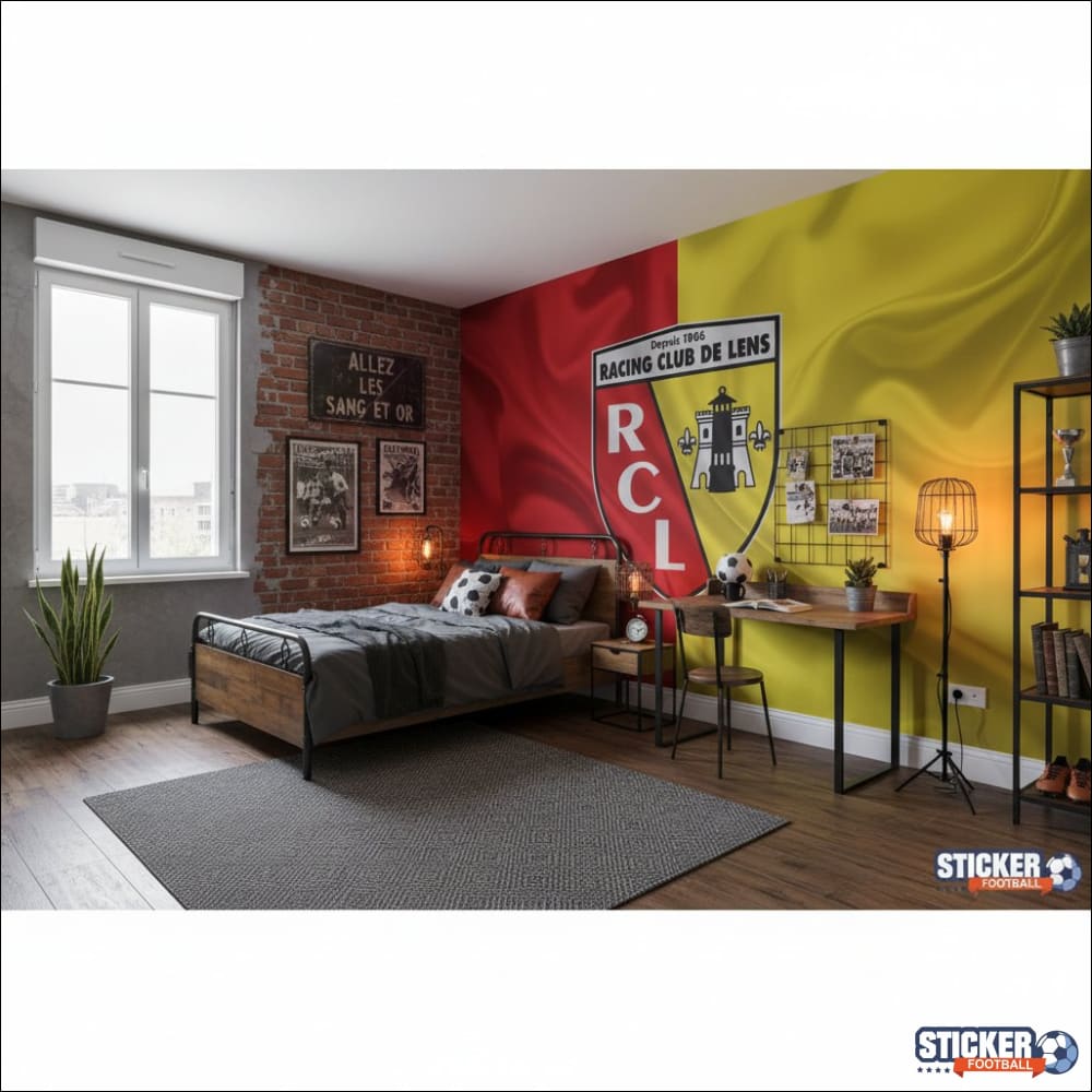 Visualisation papier peint football RC Lens deco foot effet